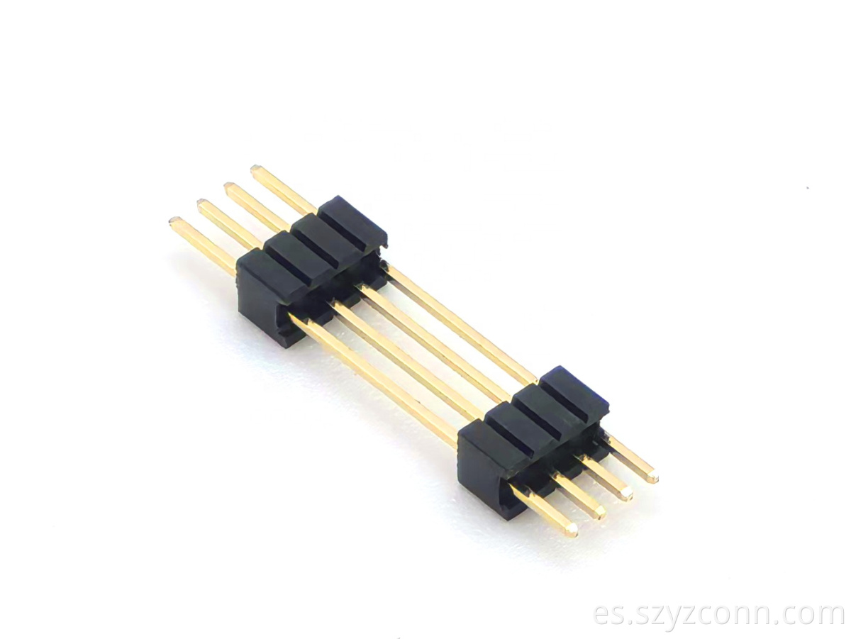 1.27mm Pitch Pin Header Connector Single Row Straight Dual Plastic SQ0.4mm H5.0mm 1*4P